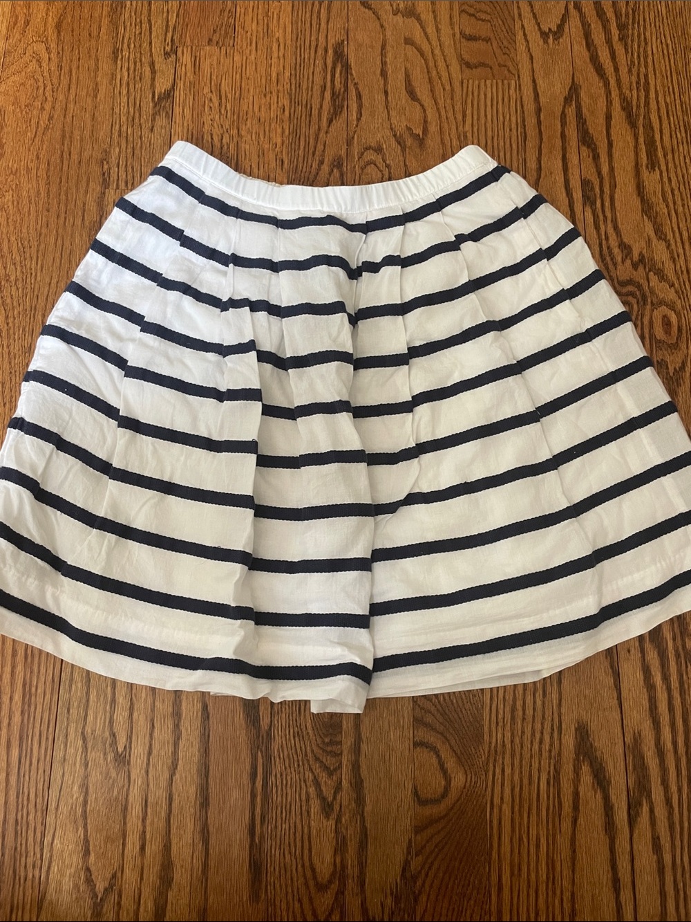 J. Crew Striped A-Line Skirt in White and Navy Nautical Size 00 100% Cotton - Picture 3 of 8